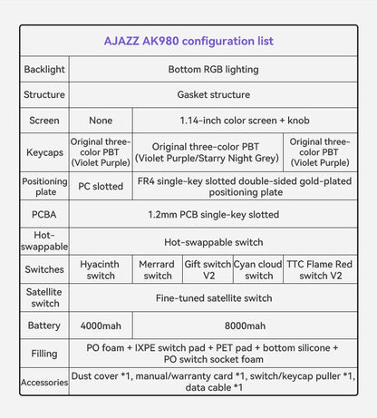 Ajazz AK980 Gaming Mechanical Keyboard