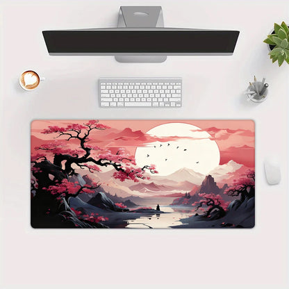 Cherry Blossom Landscape Desk and Keyboard Mat