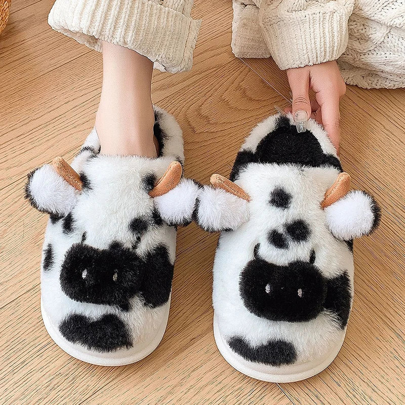 Adult Novelty Cow Indoor Slippers