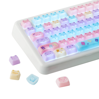 KiiBOOM Meow Pudding Cat Keycap Set 134 pc