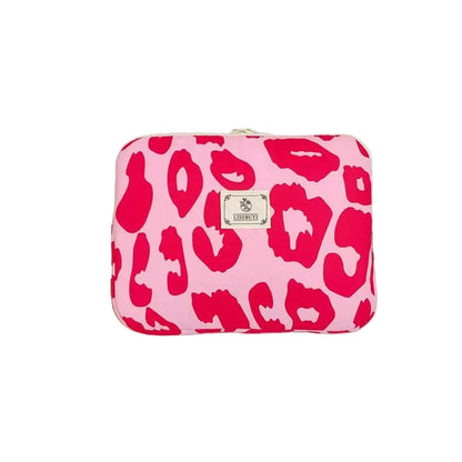 Pink Leopard Print Shockproof Laptop Bag
