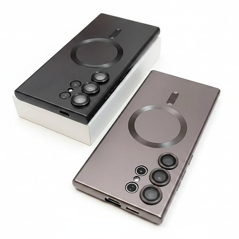 Metallic Magnetic Charging Compatible Phone Case (for Samsung)