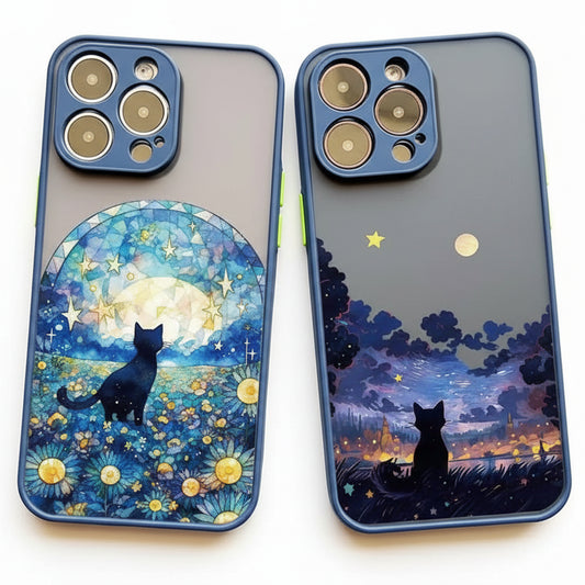 Black Cat Artistic Night Phone Case (for iPhone)