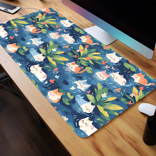 Cat Swimming Spot Computer Desk Mat