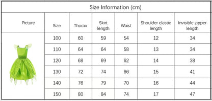 Kids Costume of Green Fairy Princess like Tinkerbell