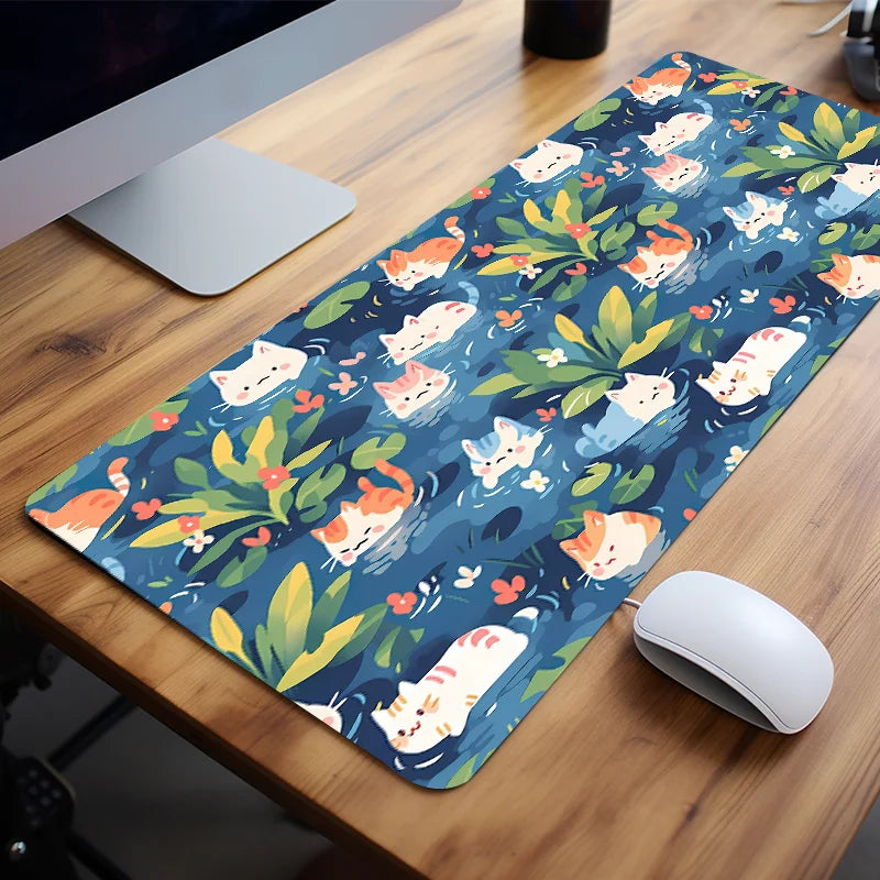 Cat Swimming Spot Computer Desk Mat