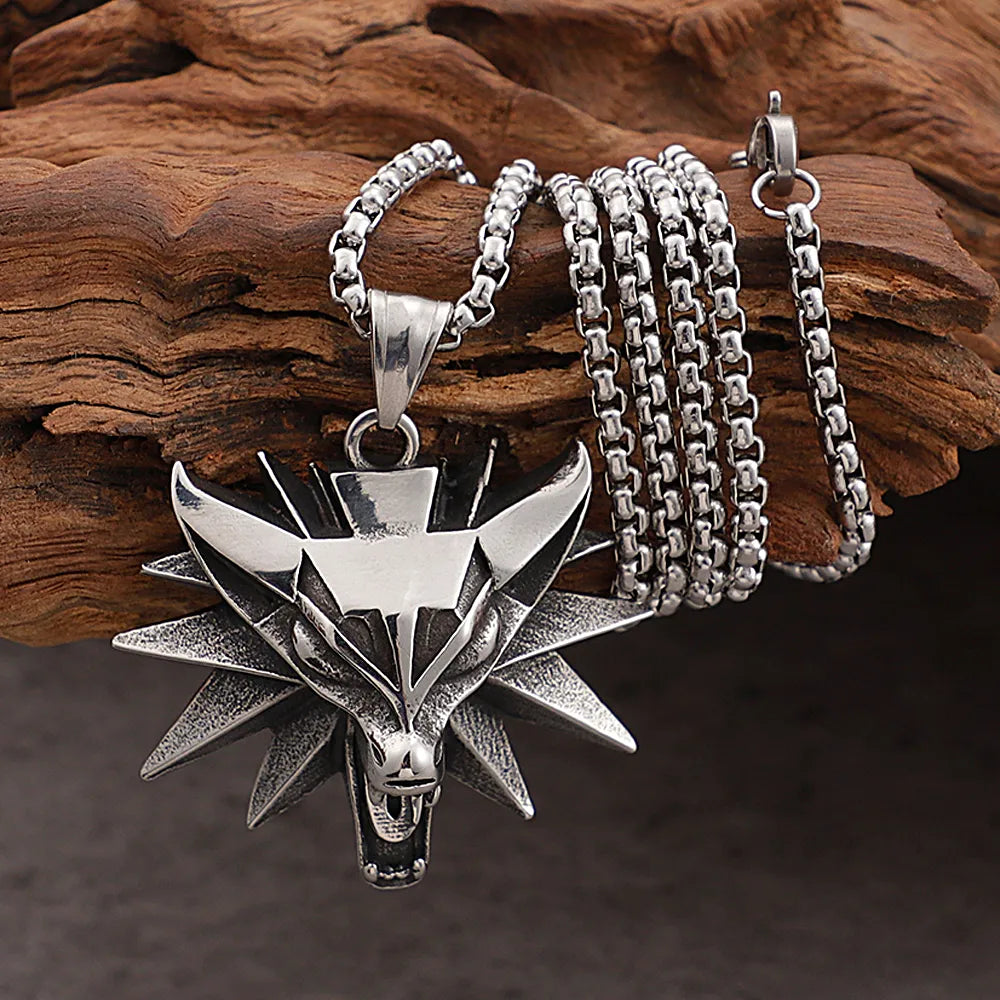 The Witcher Wolf Head Pendant Necklace