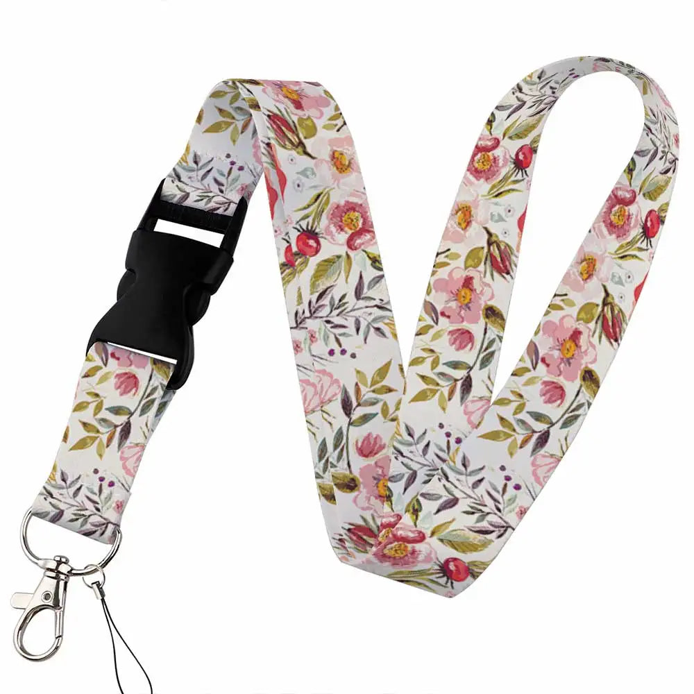 Beautiful Floral Work or School Lanyards