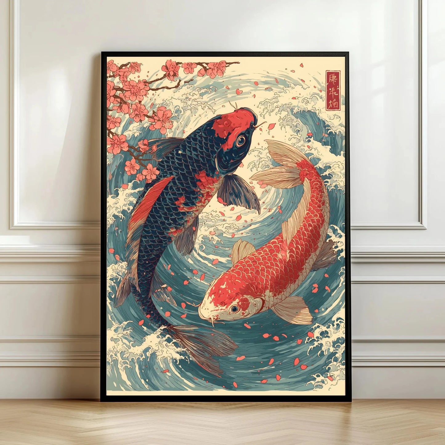 Yin Yang Japanese Koi Canvas Wall Art