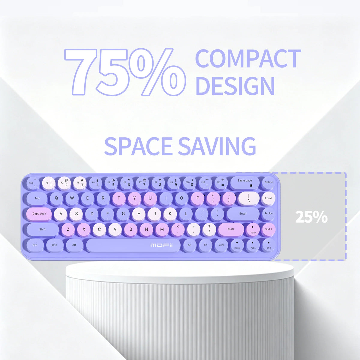 75% Compact Design of MOFII Purple keyboard