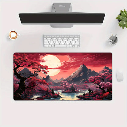Cherry Blossom Landscape Desk and Keyboard Mat