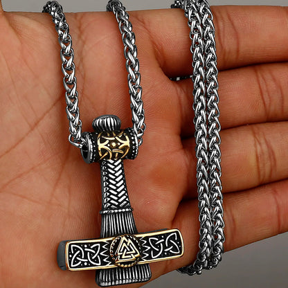 Nordic Viking Thor's Hammer Stainless Steel Necklace