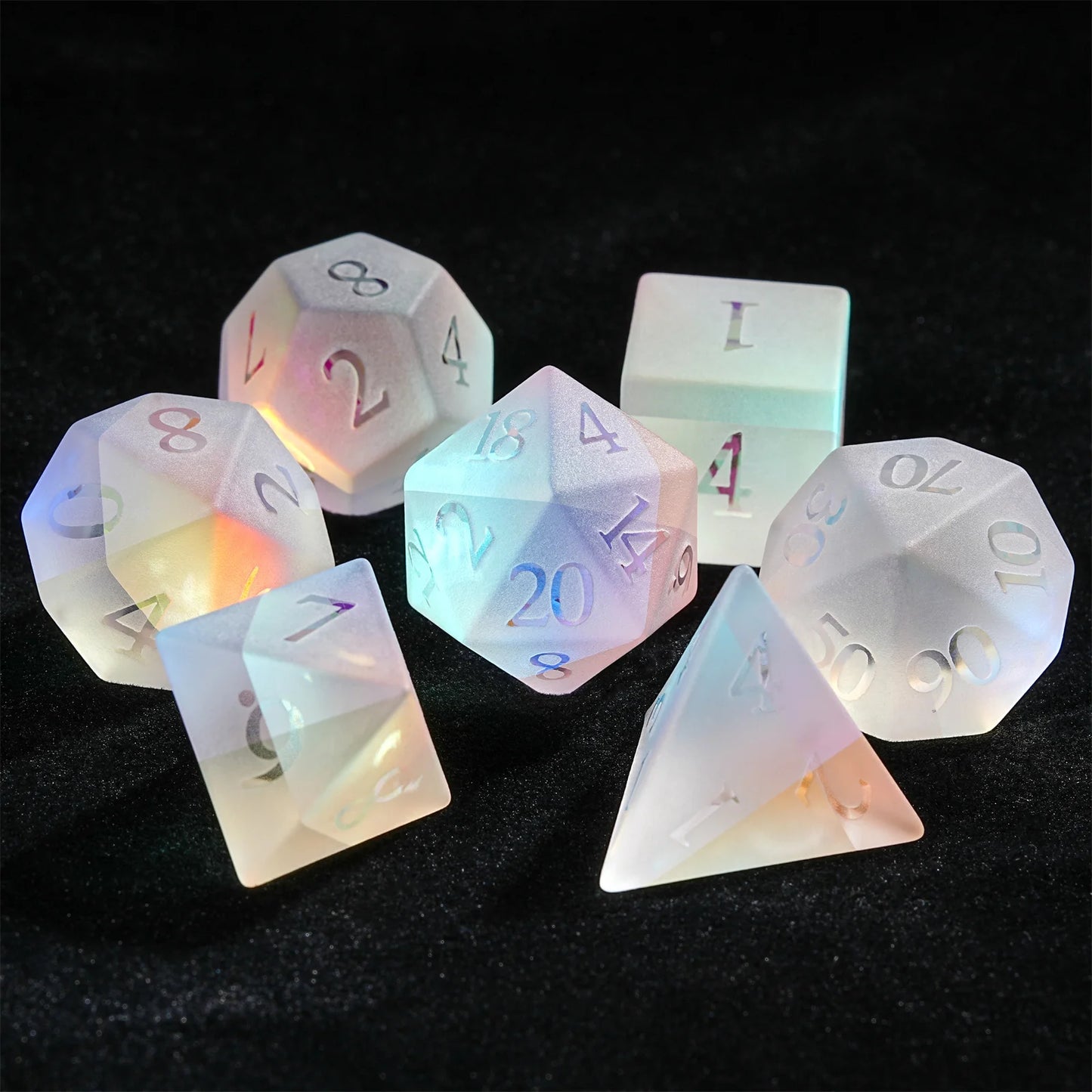 Frosted Rainbow DND Dice Set