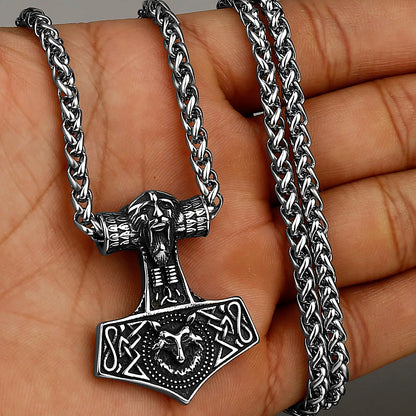 Nordic Viking Thor's Hammer Stainless Steel Necklace