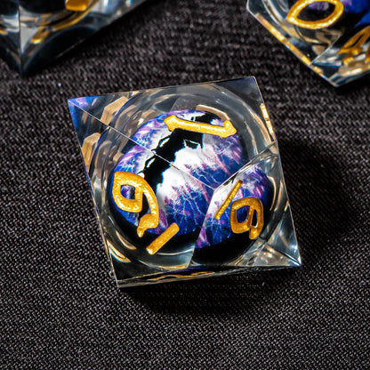 Creepy Eyes Resin Dice Set for DND 7 pieces