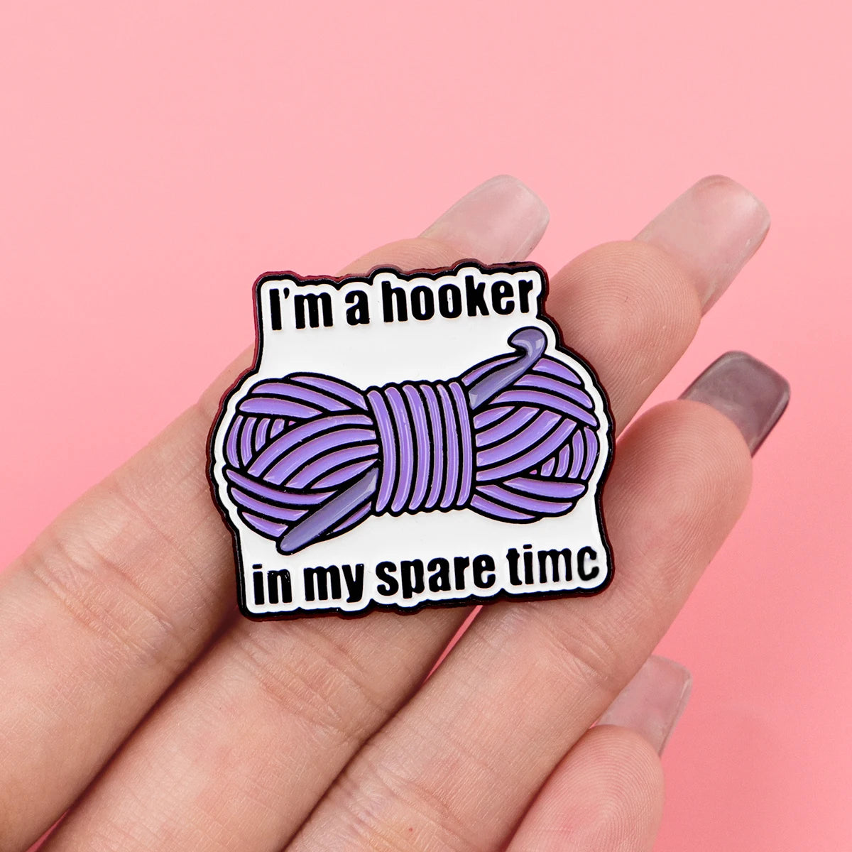 Knitting Hooker Funny Enamel Pin