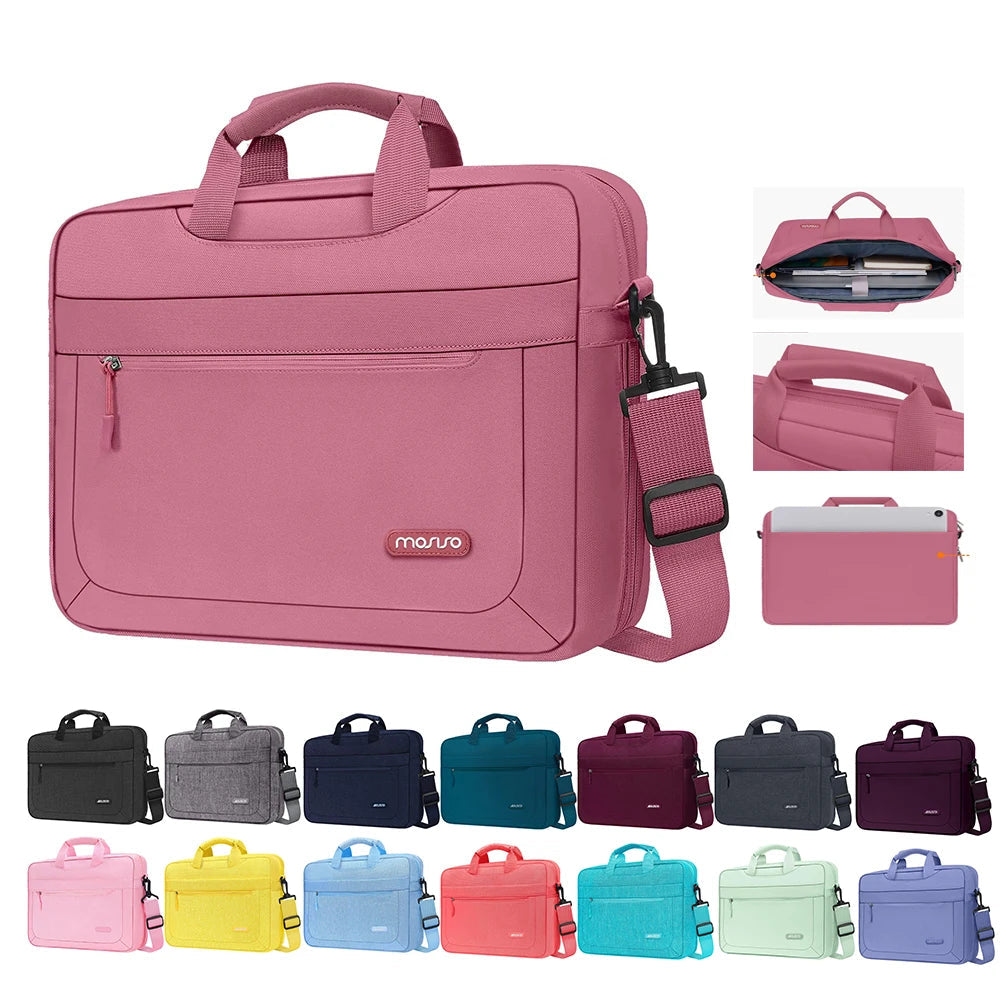 Mosiso Solid Colour Office Laptop Shoulder Bag