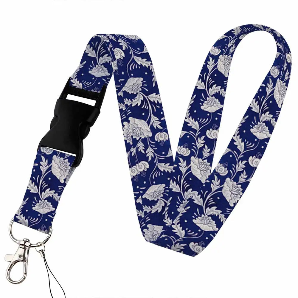 Beautiful Floral Work or School Lanyards