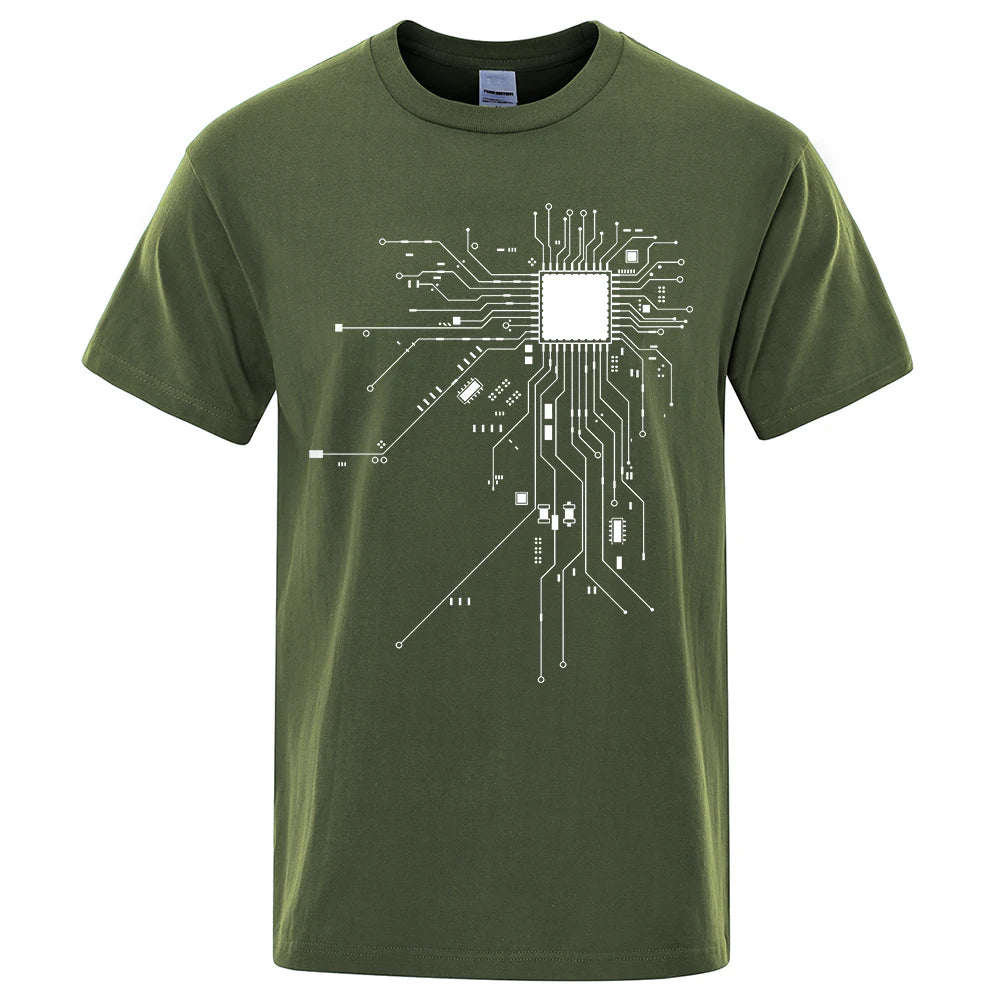 CPU Circuit Board Graphic T-Shirt – Unisex Cotton Tee