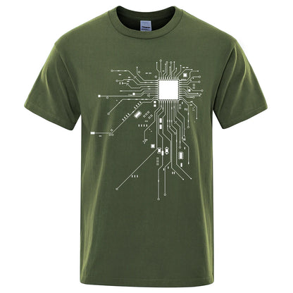 CPU Circuit Board Graphic T-Shirt – Unisex Cotton Tee