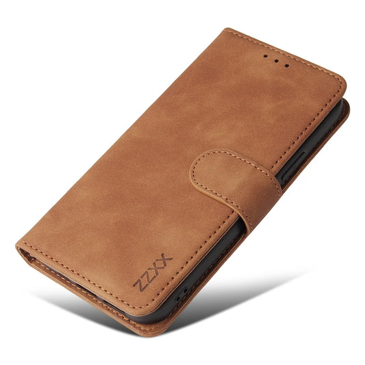 Protective Faux Leather Flip iPhone Case - Coffee