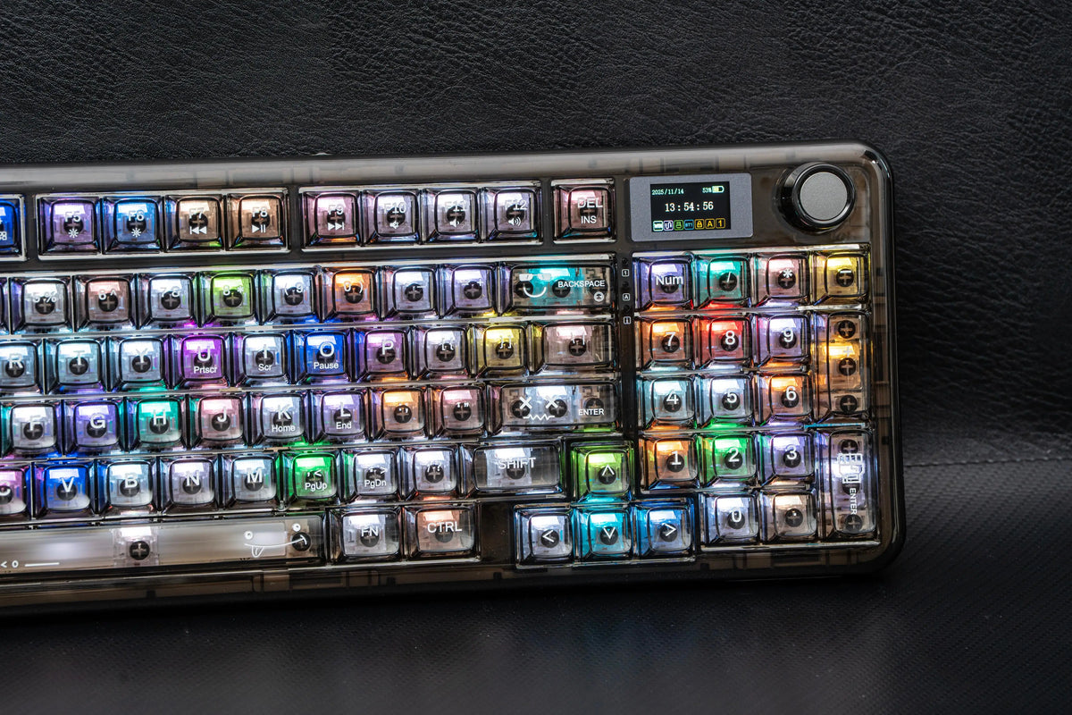 AULA F-NB98 Transparent Mechanical Keyboard – 96% Wireless with Knob & Screen