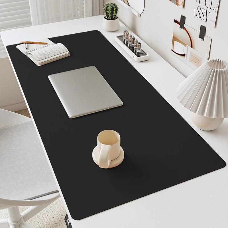 Solid Colour PU Leather Waterproof Desk Mat