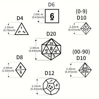 Shiny Electroplated 7pc Dice Set