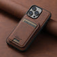 Suteni Faux Leather Magsafe iPhone Case & Wallet - Chocolate