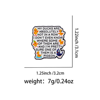 Ducks Not in a Row Funny Enamel Pin
