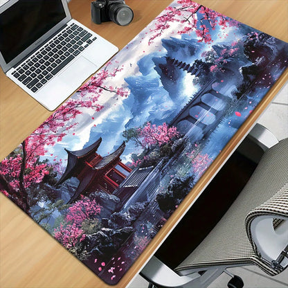 Cherry Blossom Landscape Desk and Keyboard Mat