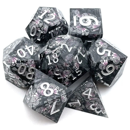 Black Butterfly Dice Set (7pc)