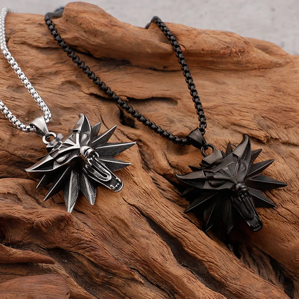 The Witcher Wolf Head Pendant Necklace