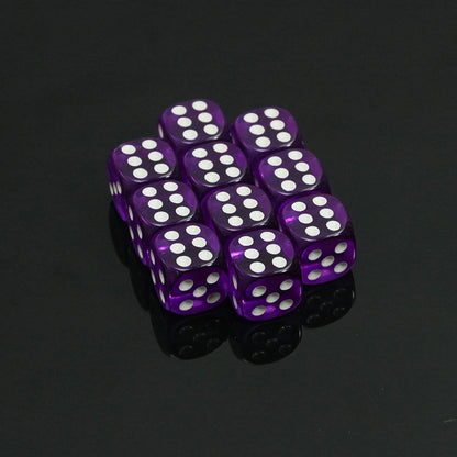10pcs Transparent Colourful 6-sided Dice Set
