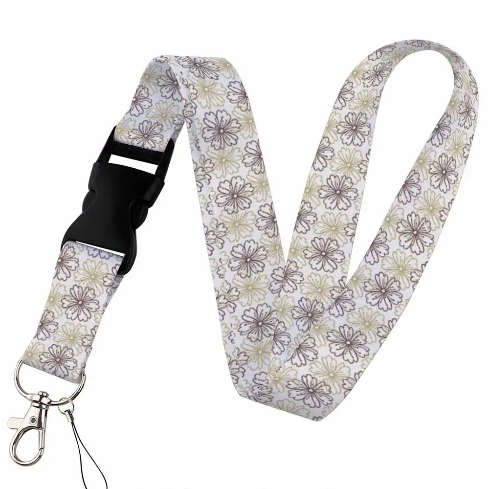 Beautiful Floral Work or School Lanyards