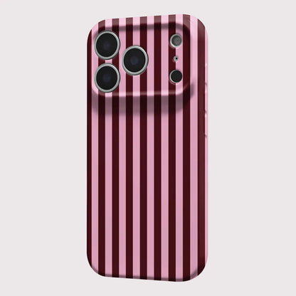 Pink & Maroon Striped Phone Case (for iPhone)