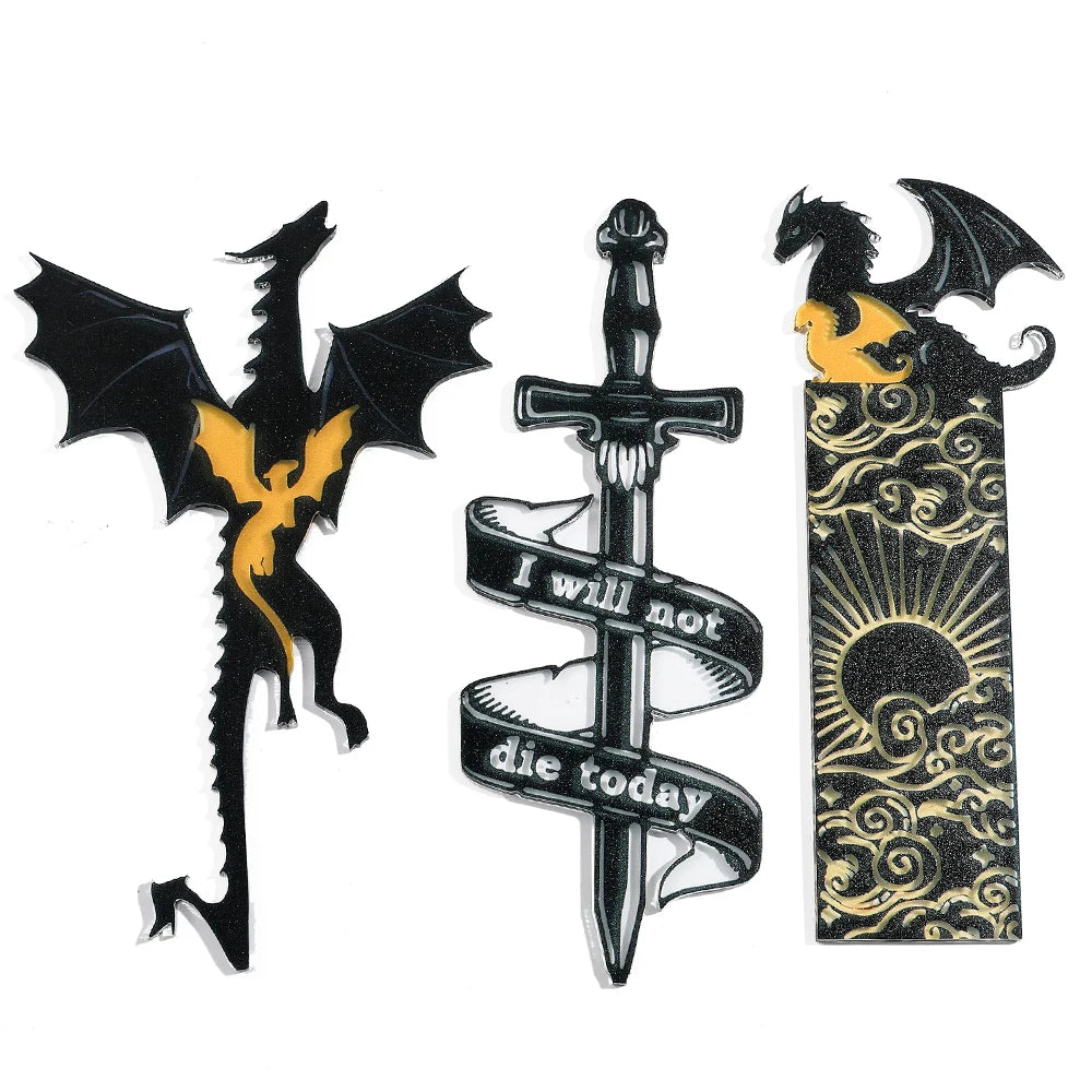 Fourth Wing Dragon Bookmark with Tassels