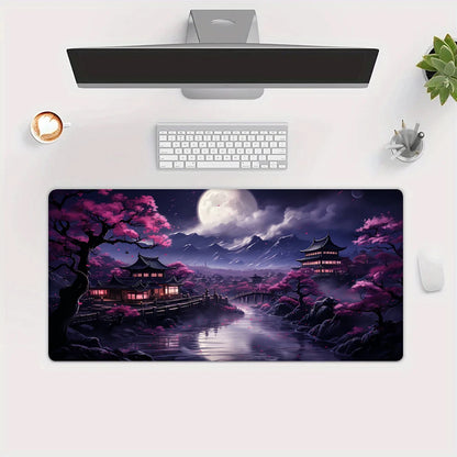 Cherry Blossom Landscape Desk and Keyboard Mat