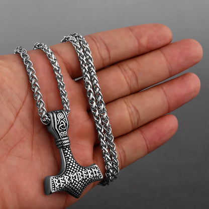 Nordic Viking Thor's Hammer Stainless Steel Necklace