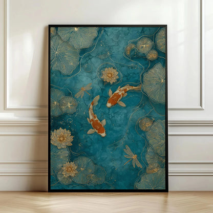 Yin Yang Japanese Koi Canvas Wall Art