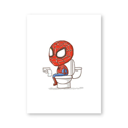 Toilet Humour Wall Art featuring Superheros