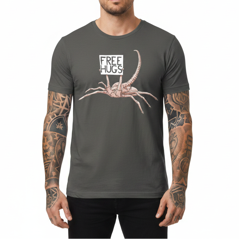 Free Hugs Alien Funny Men's Graphic Tee