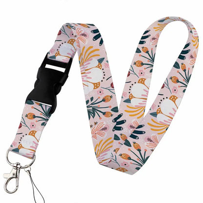 Beautiful Floral Work or School Lanyards