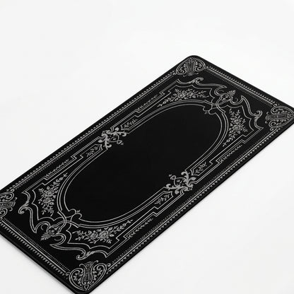 Black Baroque Desk Mat – Ornate Gothic Gaming Mouse Pad