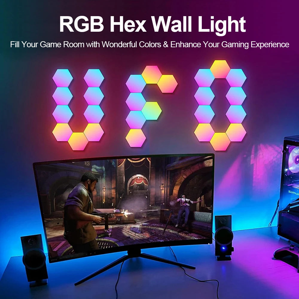 Smart Hexagonal RGB Colour-Changing Ambient Light