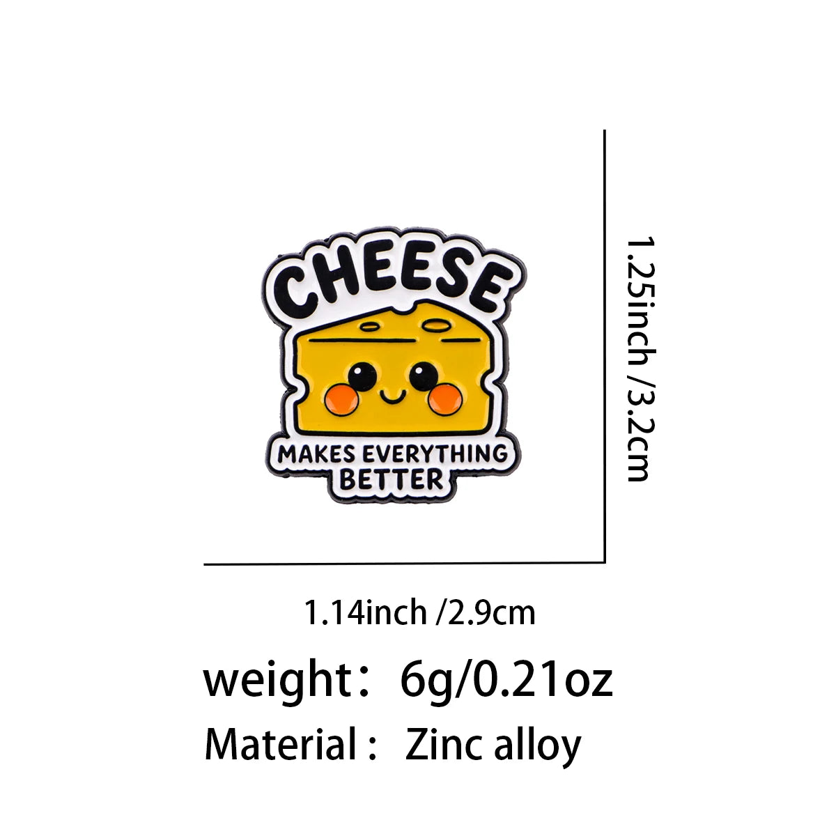 Cheese Fan Funny Enamel Pin