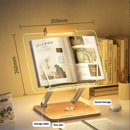 Wooden Tablet or Book Stand with Light