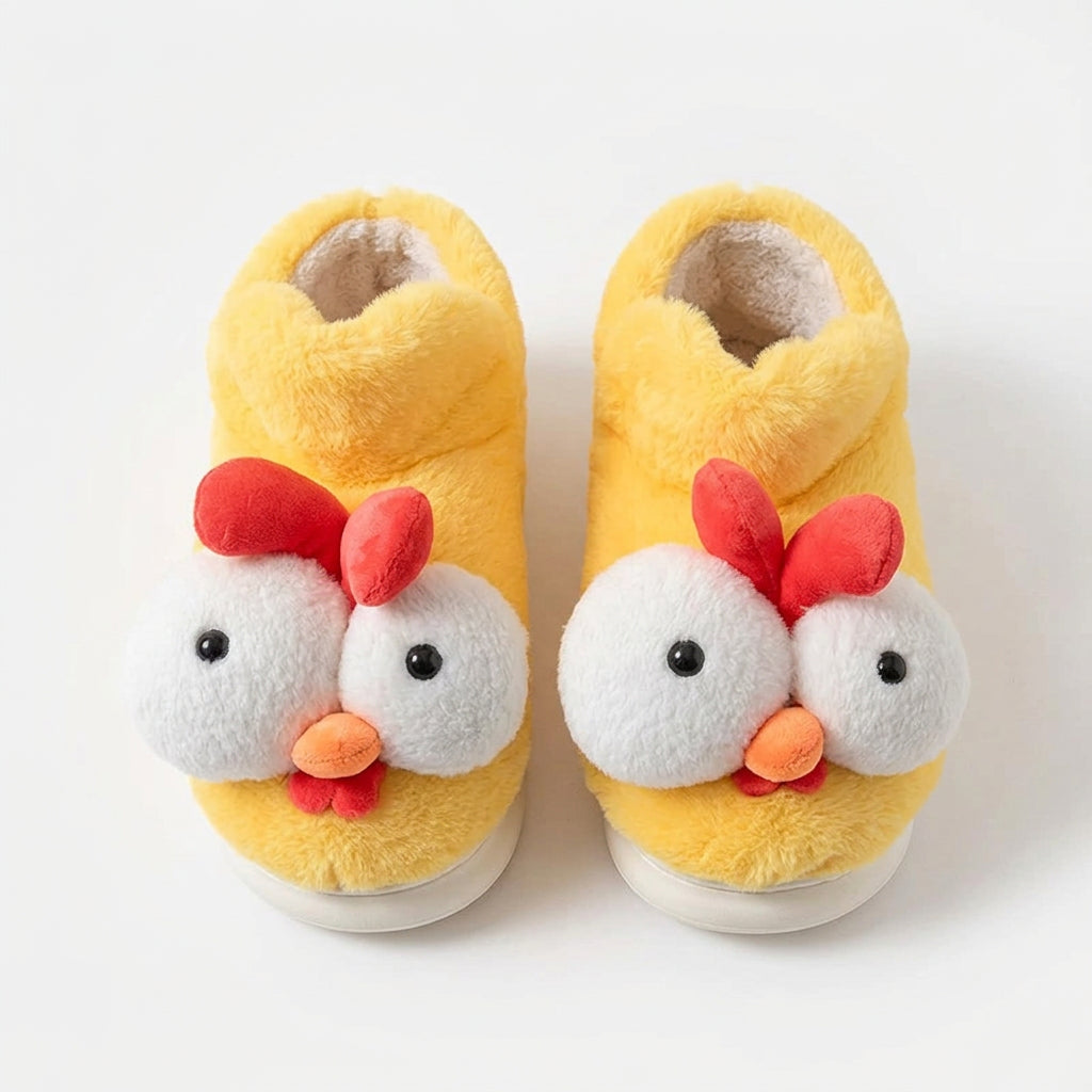 Fun Technology Badges Funny Chicken Plush Slippers | The Nerd Collective