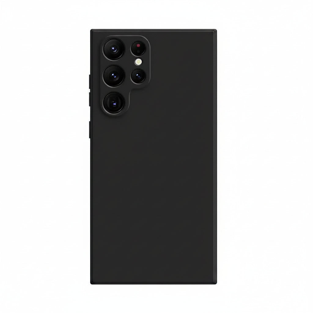 Black liquid silicone Samsung Galaxy phone case