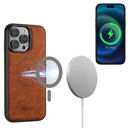 Faux Leather Magsafe iPhone Case & Wallet by Suteni - Tan